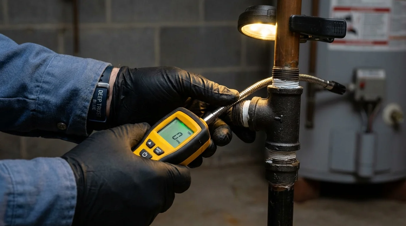 Gas leak detection with electronic sniffer by Johns Plumbing LLC in Berkeley